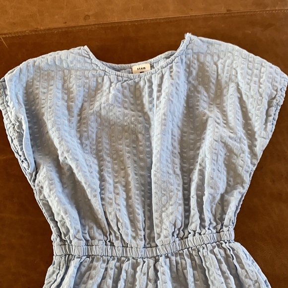 Stem seersucker jumpsuit zipper shoulder - Picture 2 of 6